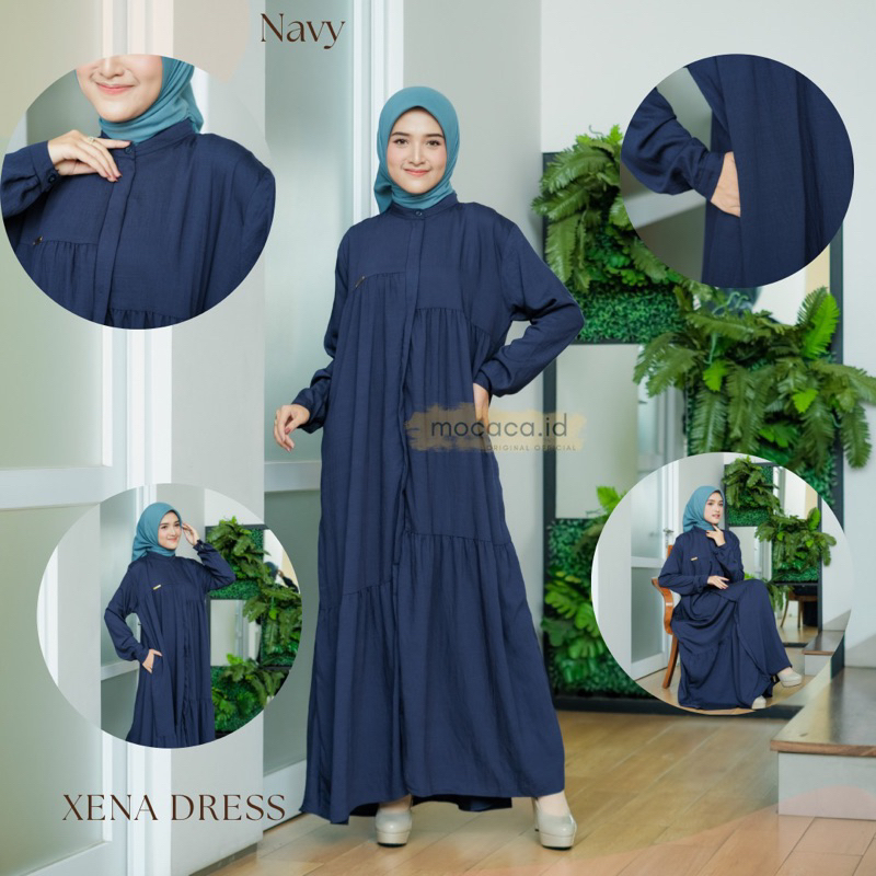 xena dress gamis mocaca softlinen full kancing hidup bisa jadi outer juga bahan adem cantik bisa gosend bandung