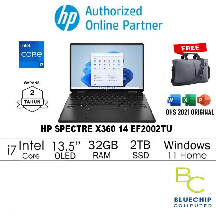 HP SPECTRE X360 14 EF2002TU / EF2000TU I7 1355U 32GB 2TBSSD 13.5" OLED