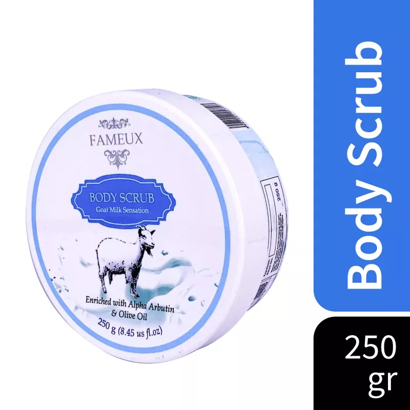 ❤ MEMEY ❤ FAMEUX Whitening Body Scrub Goat Milk | Lulur 250g