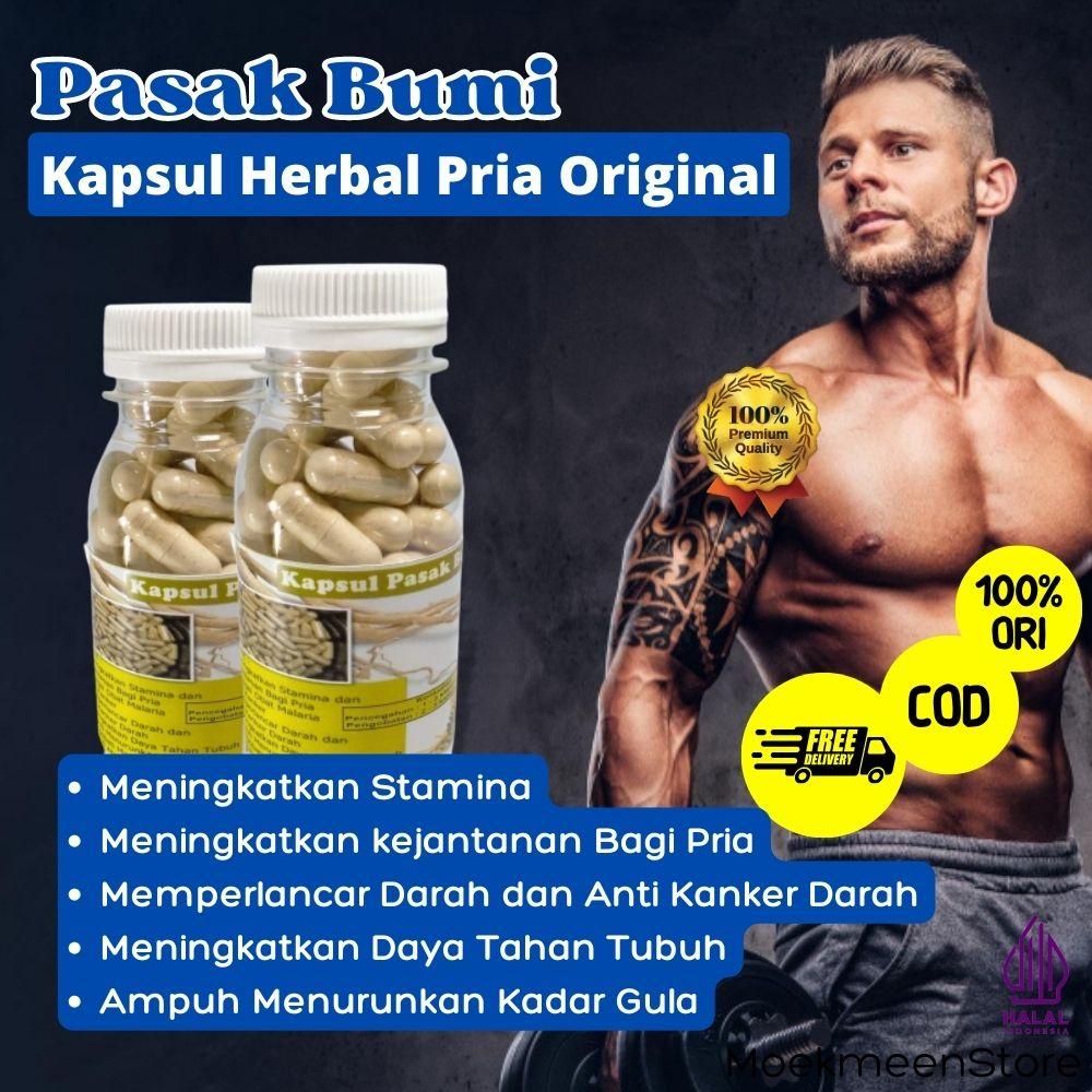 Herbal Kapsul Pasak Bumi 60 Kapsul Obat Jamu Herbal Kuat Pria Tongkat Ali