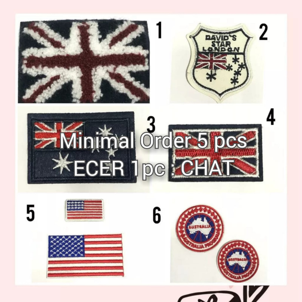 PATCH BORDIR FLAG |EMBLEM BORDIR BENDERA |LOGO