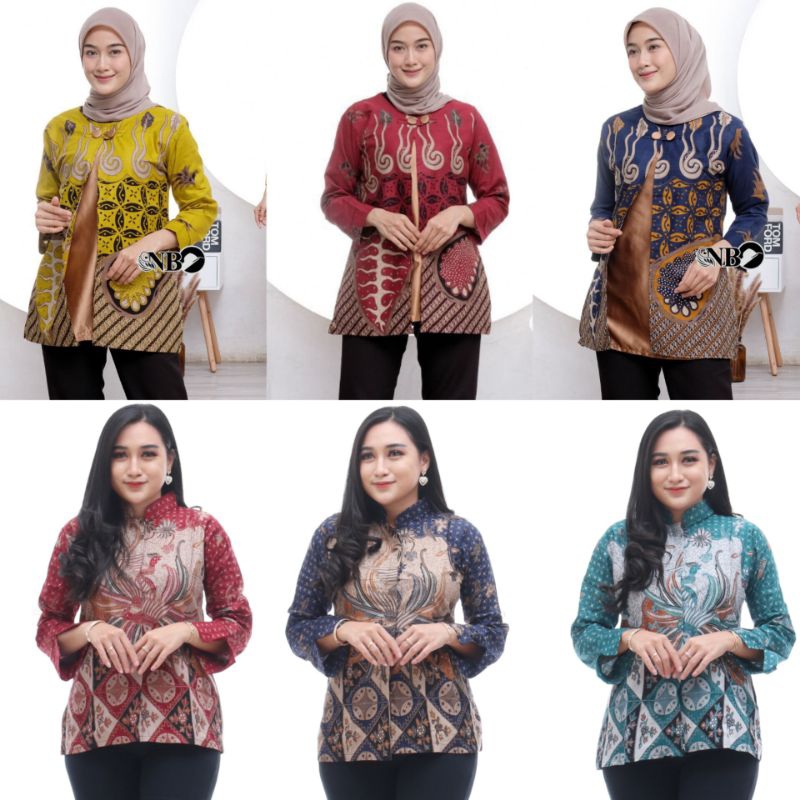 BAJU BATIK WANITA MODERN MONALISA GENES M,L,XL asli PEKALONGAN