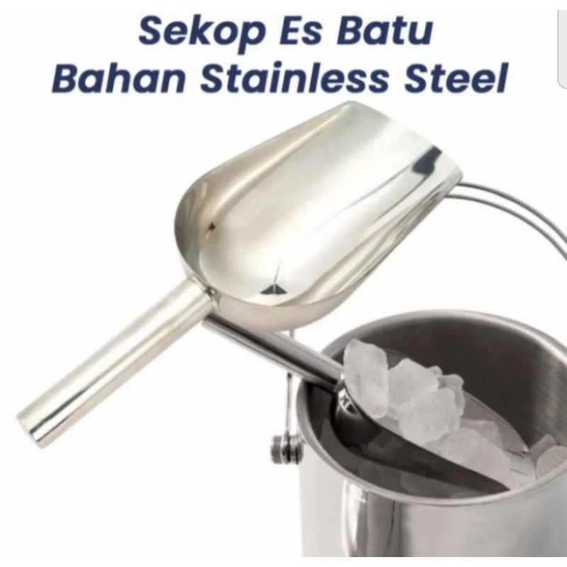 skop stainless serba guna/sendok stainless serbaguna/sekop es batu/sekop tepung/skop kecil