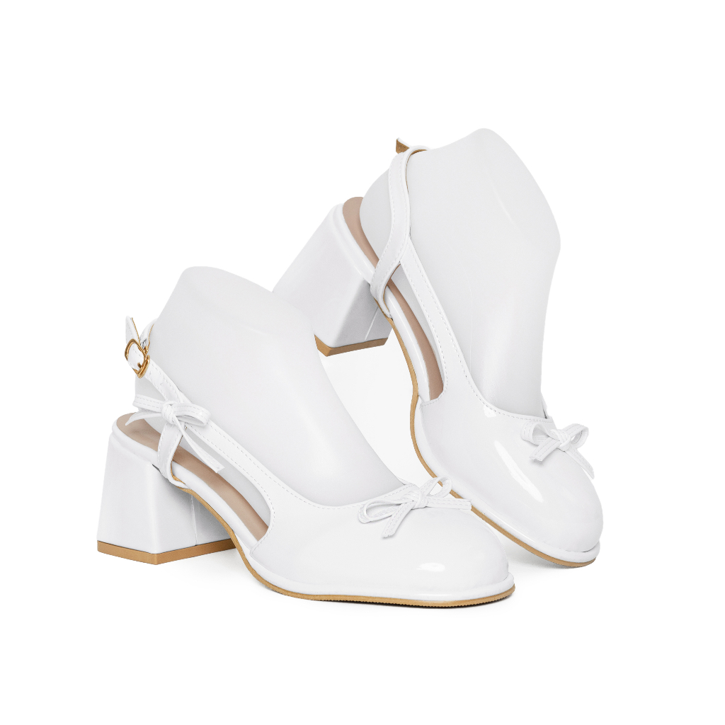 Sepatu Perempuan Kasual Hak Tahu Sepatu Wanita Import Pita Tali Belakang Mules Cewek Slingback Terbaru SK-064