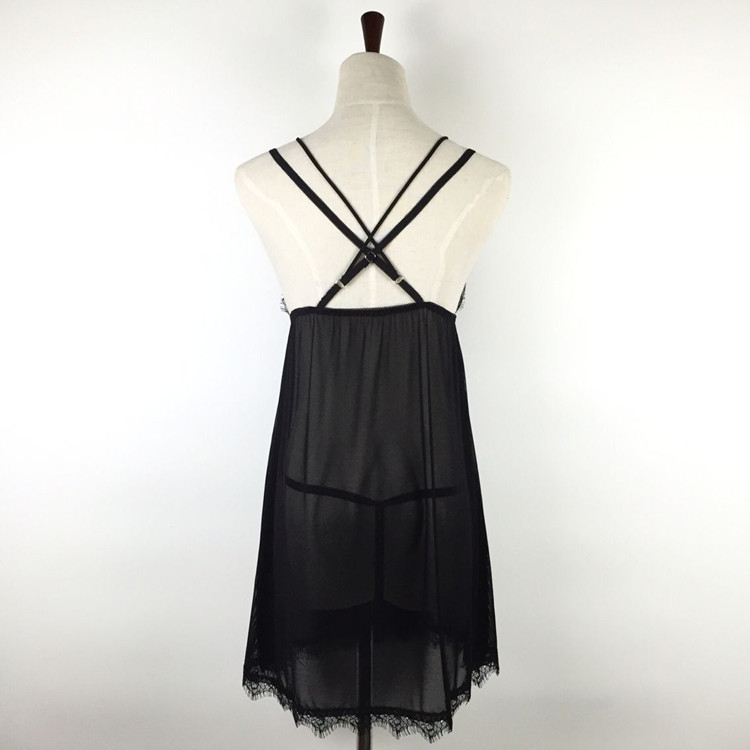 GO!BT1202 Lingerie Sexy Baju Wanita Renda Motif Tali Silang Lingeri Bahan Lace Nightdress