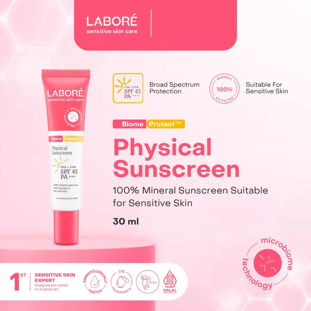 ❤ MEMEY ❤ LABORE Sensitive Skin Care Biome Protect Physical Sunscreen SPF45 Pa+++