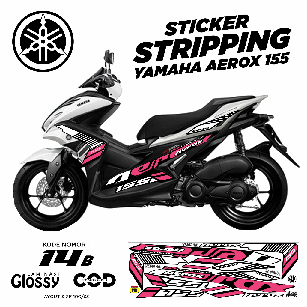 striping variasi Yamaha Aerox 155 /stiker decal motor Aerox 155 /stiker lis polet Yamaha Aerox 155