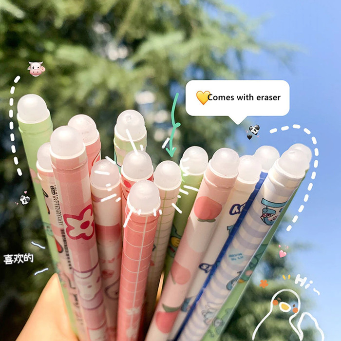 Pulpen Bisa Dihapus Bolpoin Gel Pena Motif Lucu Erasable Pen White_Cell