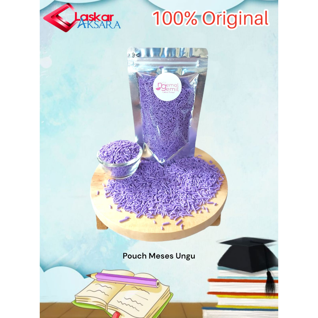 

Pouch Meses Ungu Butiran Coklat Sprinkle Topping Donut Kue Bolu / Premium