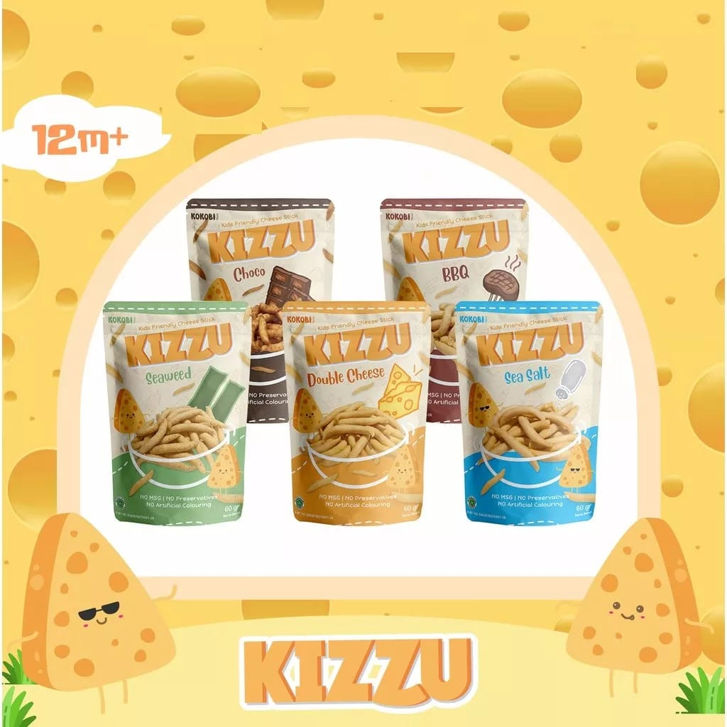 ABE FOOD KOKOBI KIZZU CHEESE STICK CEMILAN ANAK 60GR | HEALTHY SNACK NON MSG