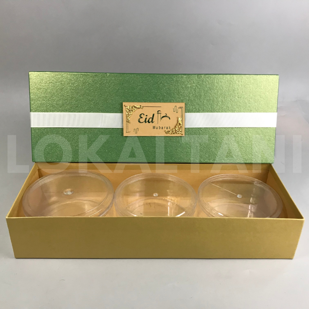 

Box Kue Kering Isi 3 Toples 500gr Lebaran/Box Hampers Lebaran
