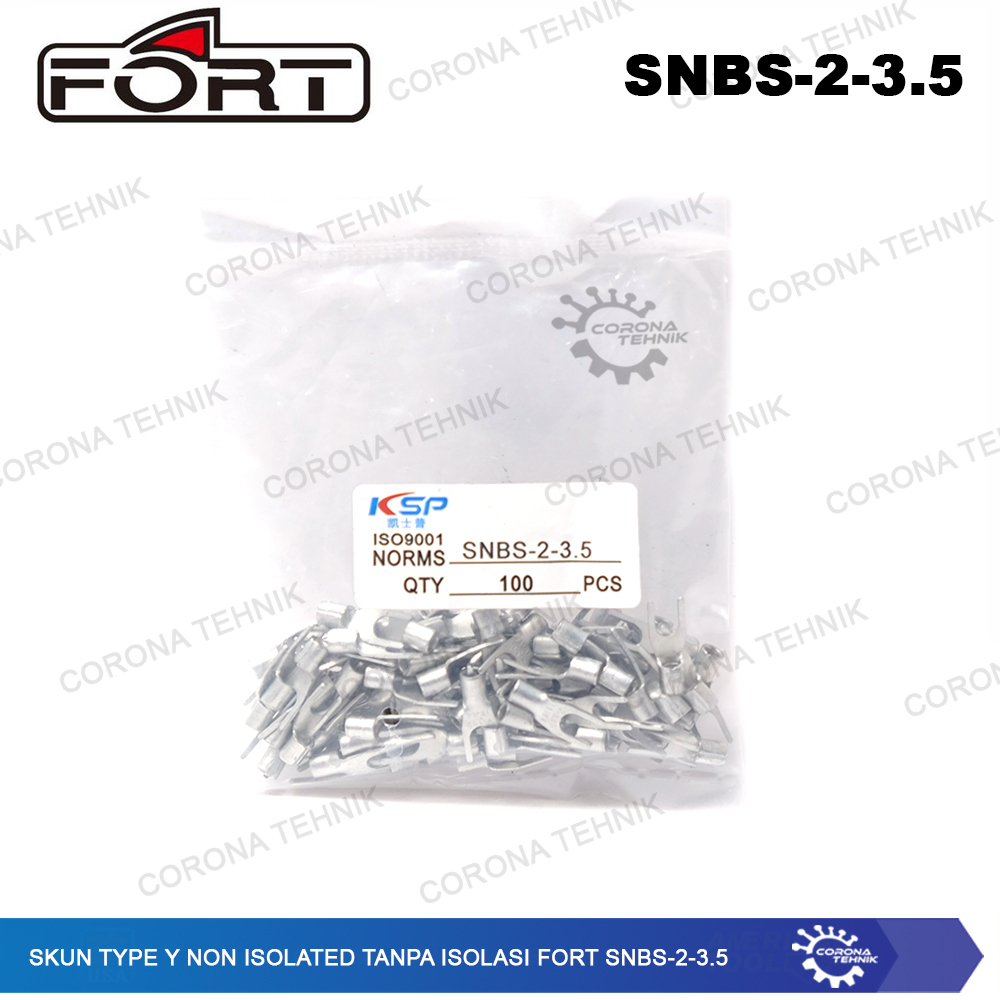 For Cable 1.25 - 2.5 mm Skun Type Y Non Isolated Tanpa Isolasi FORT SNBS-2-3.5