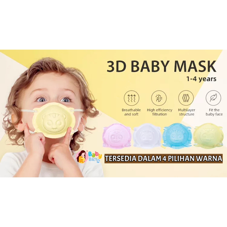 Roselina Delina 3D Mask Masker Bayi Balita Karakter Lucu Isi 10 Pcs / Masker Anak / Masker Bayi