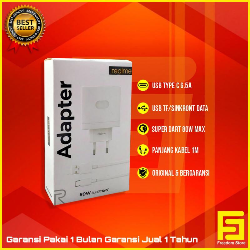 Charger Realme Original Super Dart 80W GT Neo 3 GT Neo 3T Type C