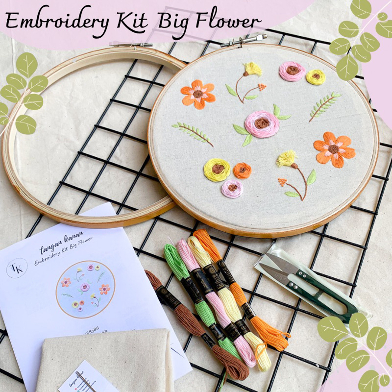 Embroidery Kit Big Flower - Paket sulam benang lengkap