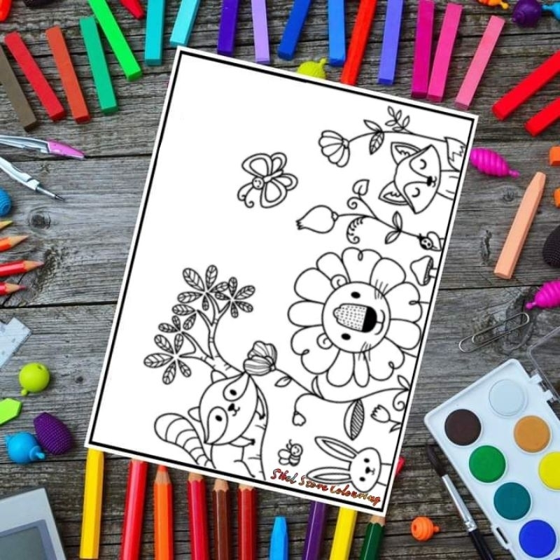 

Kertas Mewarnai Gambar Anak Tema Jungle Animal / Kertas Gambar (10 Lembar)