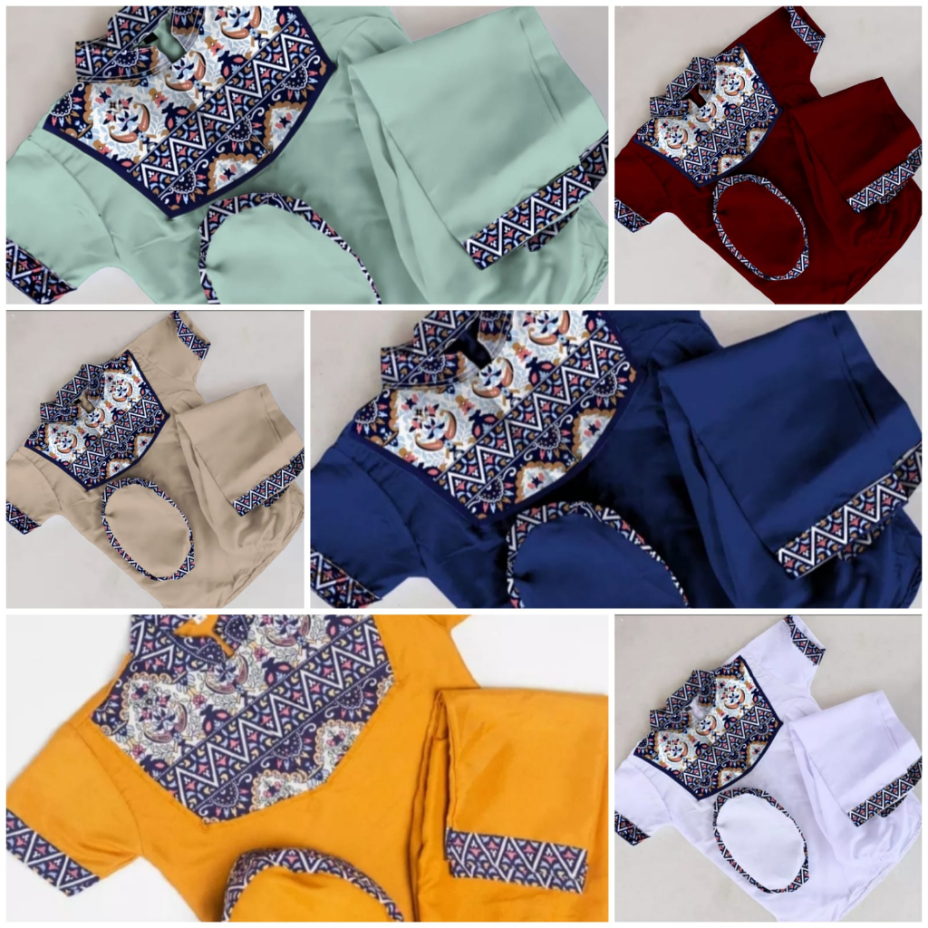 Baju Koko Anak Terbaru / Setelan Baju Muslim Anak Laki Laki Motif Batik 1 - 6 Tahun