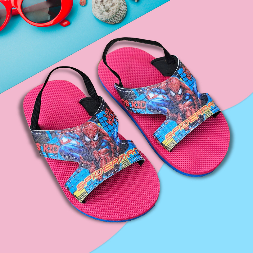 Sandal Anak Bayi Laki Laki Sepatu Sendal Jepit Bayi Cowok Selop Balita 1 2 3 Tahun Baby Boys Kids Slippers Marz Superhero Batman Spiderman Avenger