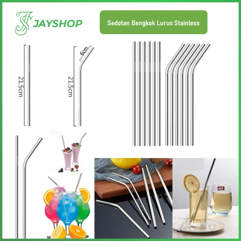 Sedotan Stainless Steel Sedotan Ramah Lingkungan Straw Reuseable Eco Friendly