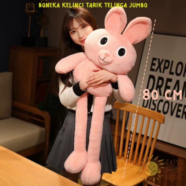 

Tarik Rabbit Toys Kelinci - Plush Viral Telinga Promo Bunny Jumbo 80cm Pink Berkualitas Boneka Doll