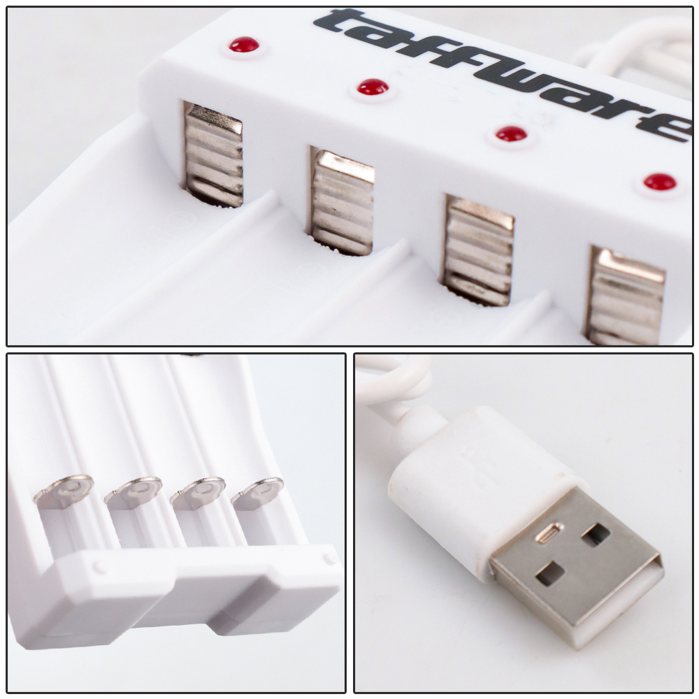 Taffware Charger Baterai Batere USB Plug 4 slot for AA AAA A2 A3