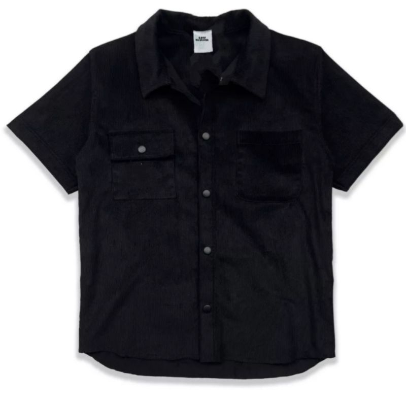 Warstudio - Boxy Work shirt Corduroy Black polos