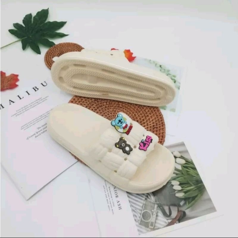 sandal slop wanita vanchnee karet senyawa model koya kiss