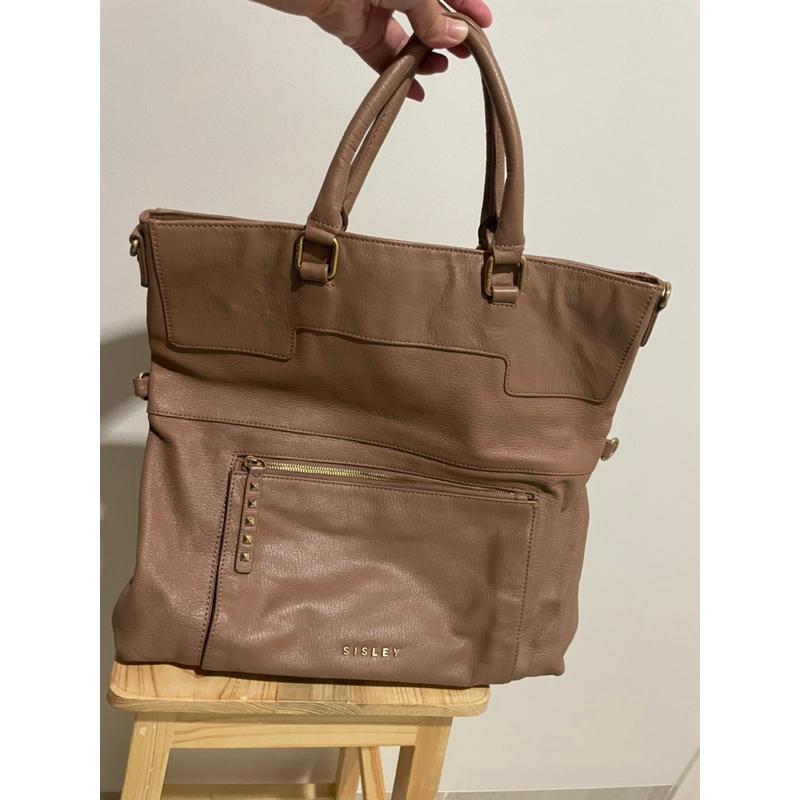SISLEY Hand and Sling Bag Muat Laptop Kulit Asli - Preloved Good Condition