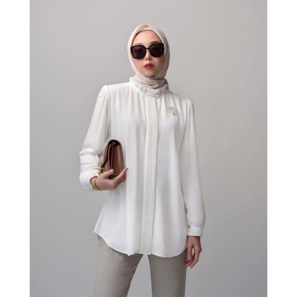 Kemeja Tunik wanita /Blouse Polos Syakilla Premium HS - 2204 Oversize bdg-style