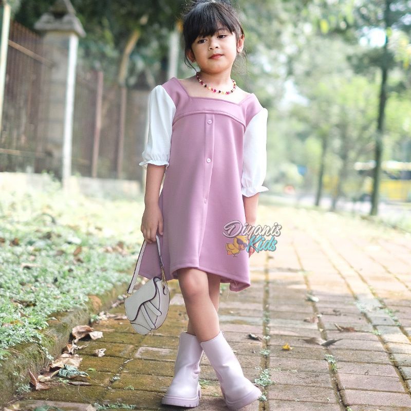 RALINE DRESS-Dress anak bahan scuba premium