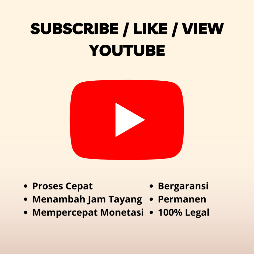 Jasa Subscriber / Like / View Youtube | Bergaransi