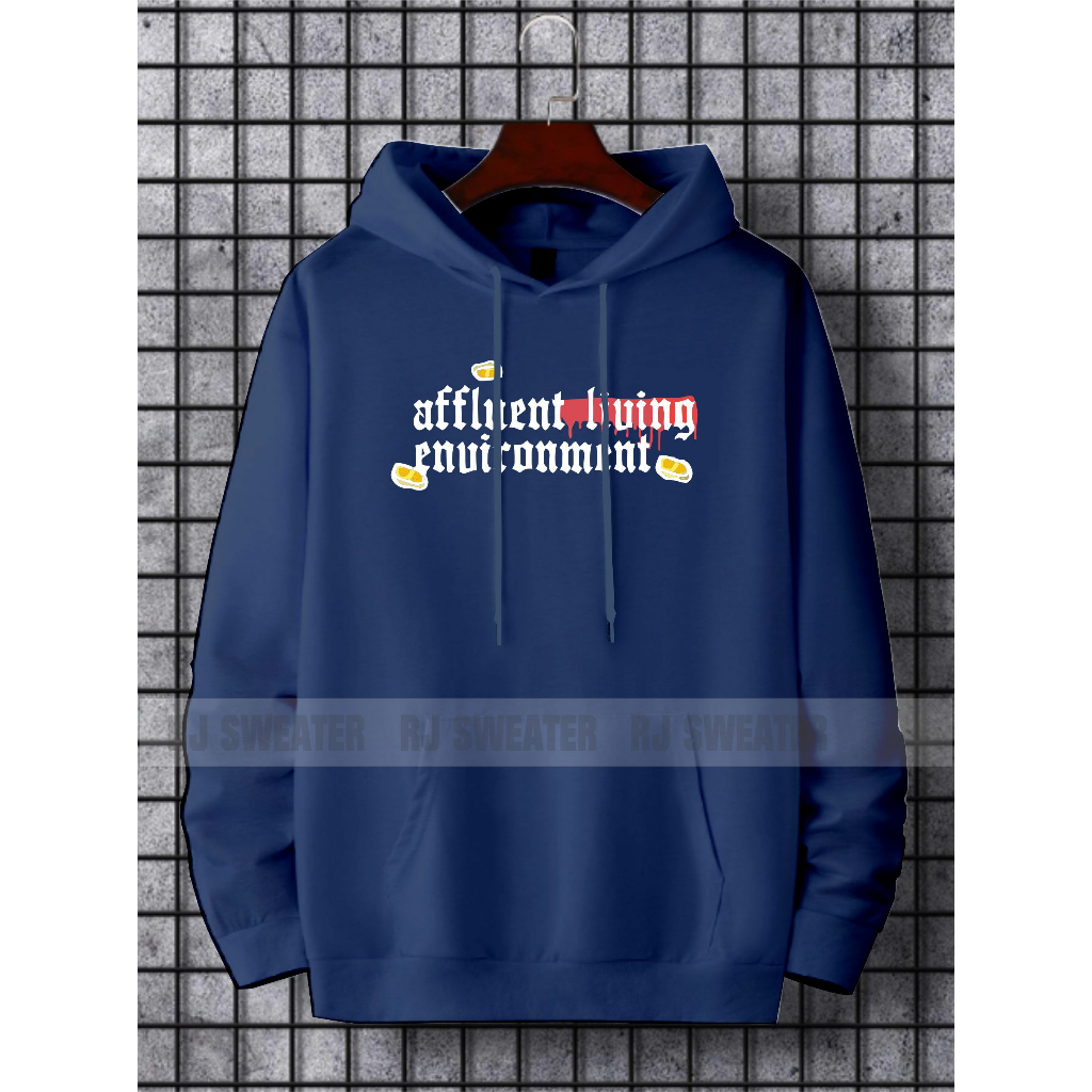 Sweater hoodie pria motif LIVING kekinian / hoodie pria wanita terbaru kekininan