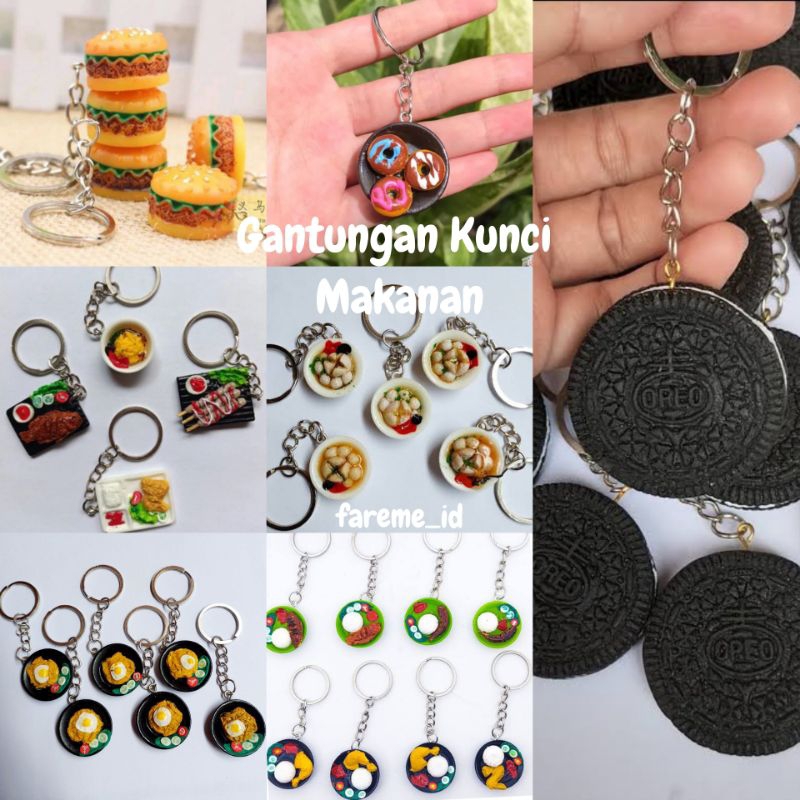 Gantungan Kunci Miniatur Makanan Replika Harga 1 pcs / Ganci Miniatur Snack / Gantungan Kunci Snack