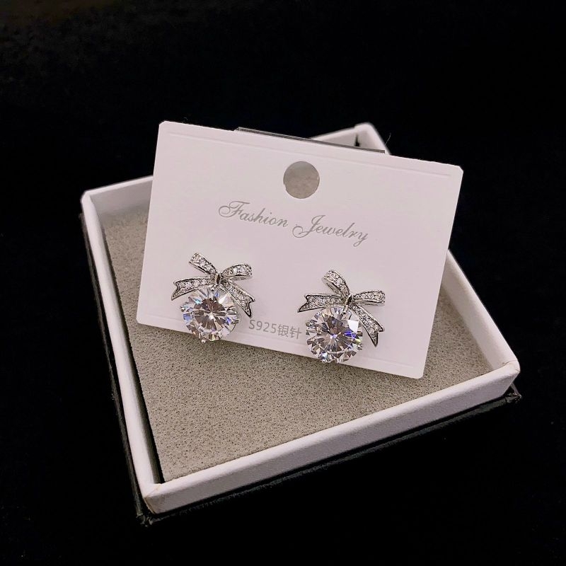 Anting Silver925 perak Anting zircon mata tanam Kilau mirip emas asli Premium Quality  Anti Karat Anti Alergi Earring a192