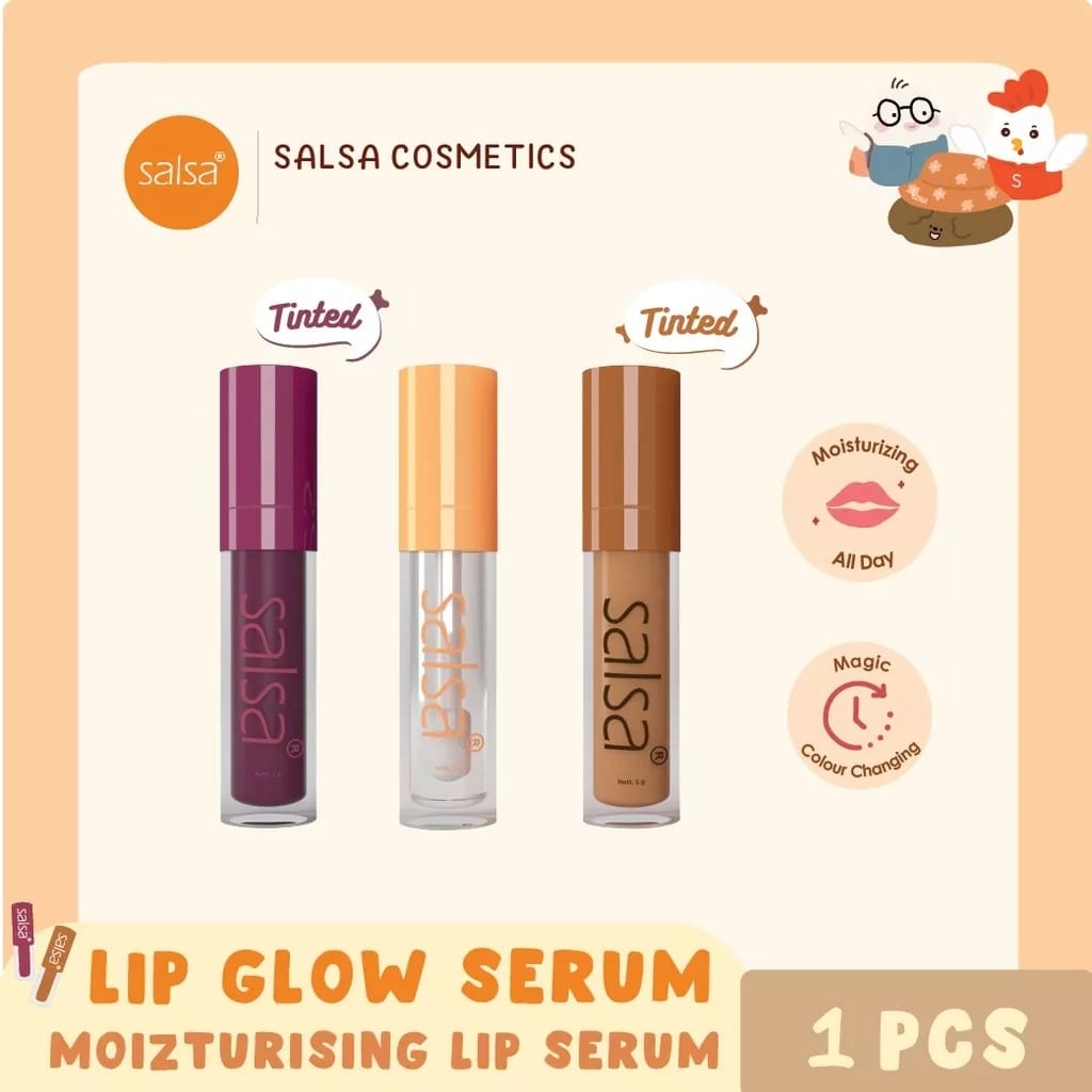 SERUM BIBIR HITAM SALSA LIP GLOW SERUM CORAL NUDE TWIILIGHT