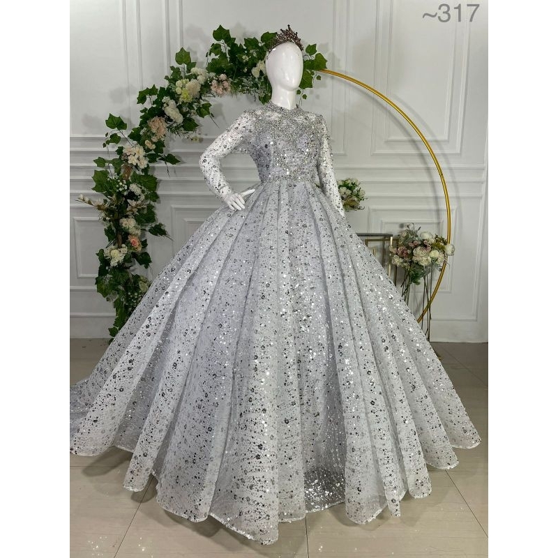 GAUN PENGANTIN BERBY  BEREREKOR || GAUN MODREN || BAJU WEDDING MEWAH | BAJU PENGANTIN TERBARU
