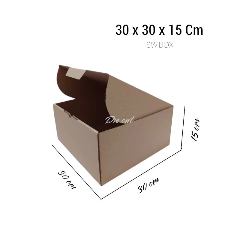 

kardus/karton/box uk 30x30x15 cm die cut pizza dll