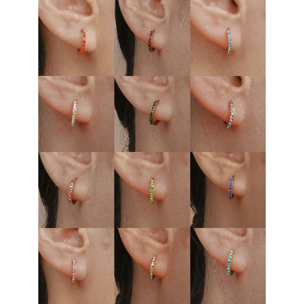 (ANTI KARAT) ANTING BIRTHSTONE - STAINLESS STEEL