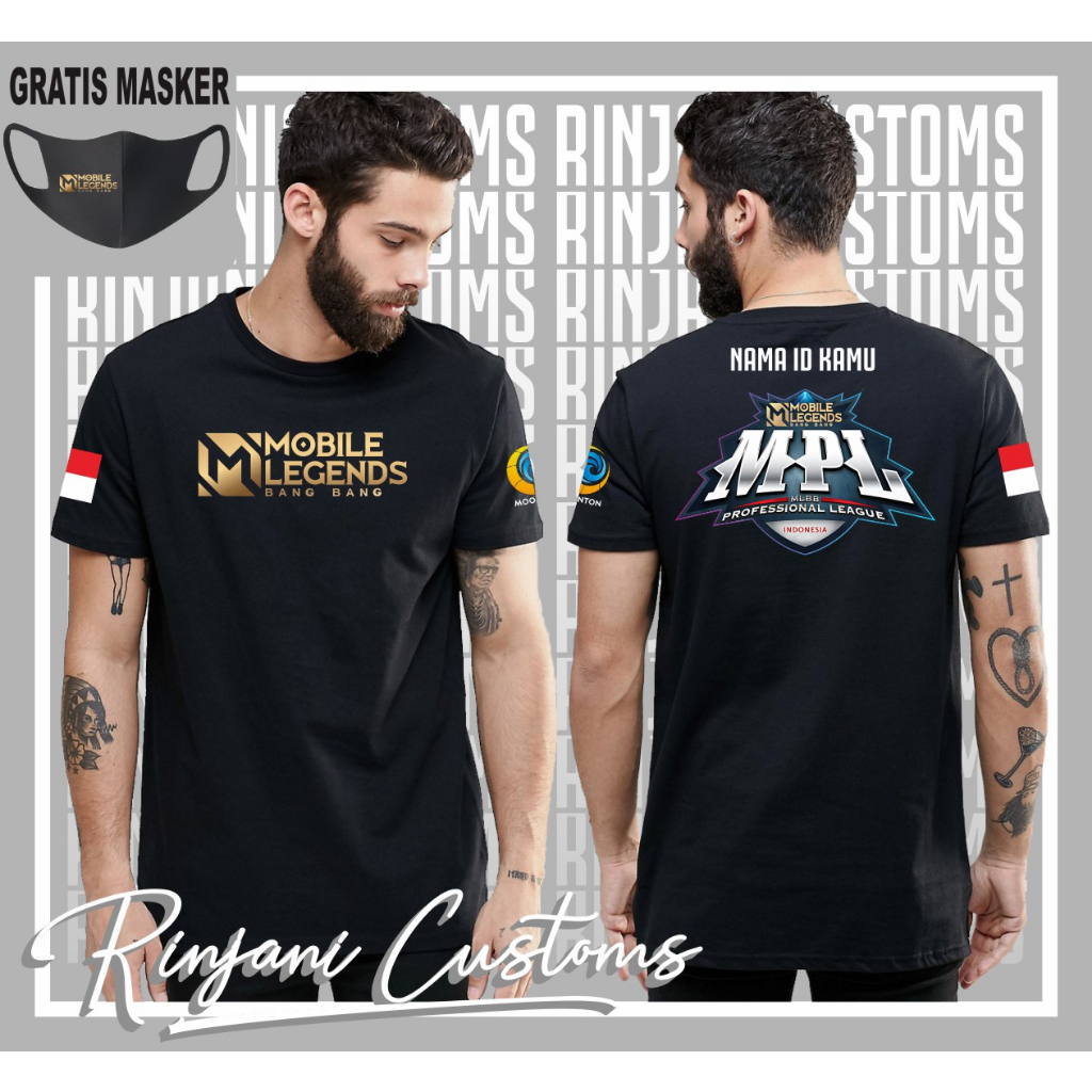 KAOS DESAIN MOBILE LEGEND MPL.KAOS MOBILE LEGEND MPL BISA TAMABAH NAMA DAN FREE MASKER