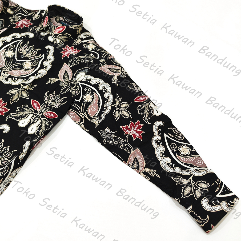 Kemeja ALISAN Corak Batik Print Regular Fit Lengan Panjang ( Seri 00376 Jumbo )