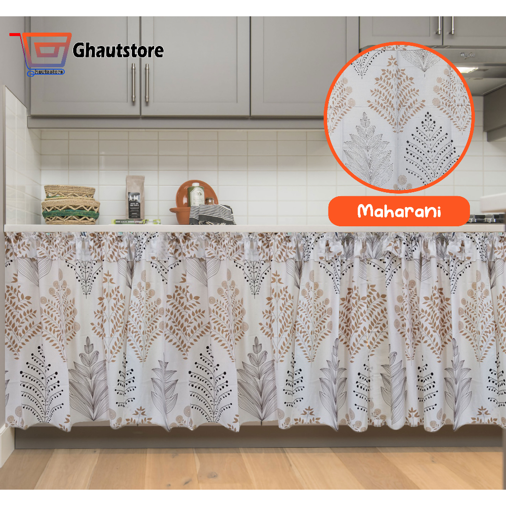 Gorden Kolong Dapur Motif Maharani 1 Set Cover Kulkas