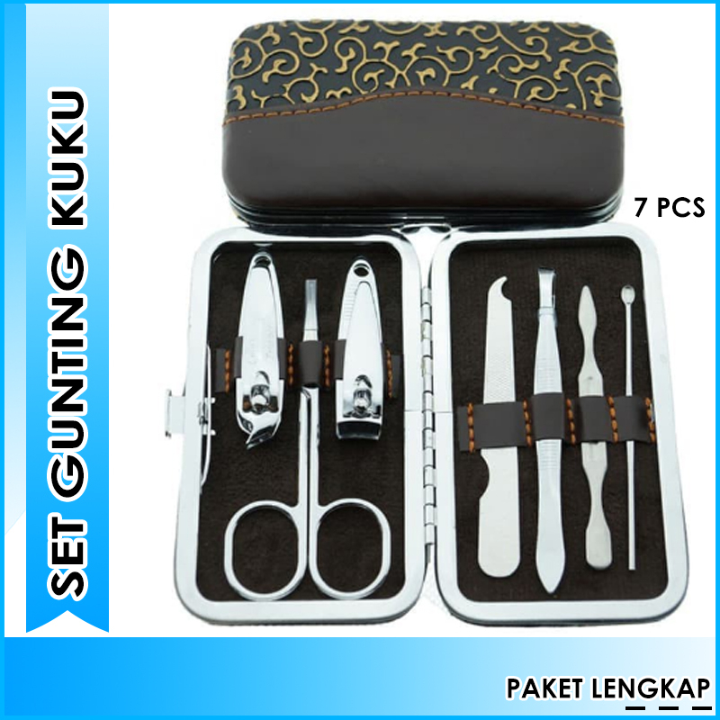 Gunting Kuku Set Besar Untuk Cantengan 7 In 1 Alat Potong Kuku Miring Pemotong Perawatan Kuku Alat Menicure Pedicure Set Lengkap Lucu