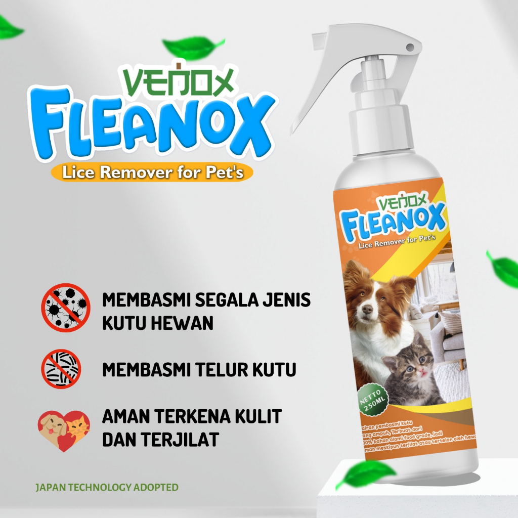 FLEANOX - Obat Anti Kutu Hewan Kucing Anjing Kelinci Pembasmi Kutu Flea Remover Spray Aman Terjilat