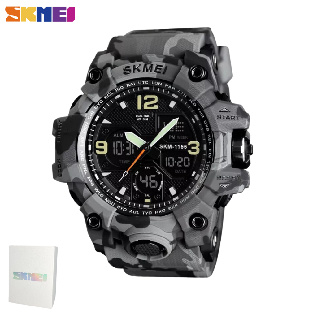 Jam Tangan Double Time Digital Analog SKMEI Water resist / Tahan Air Rubber Strap