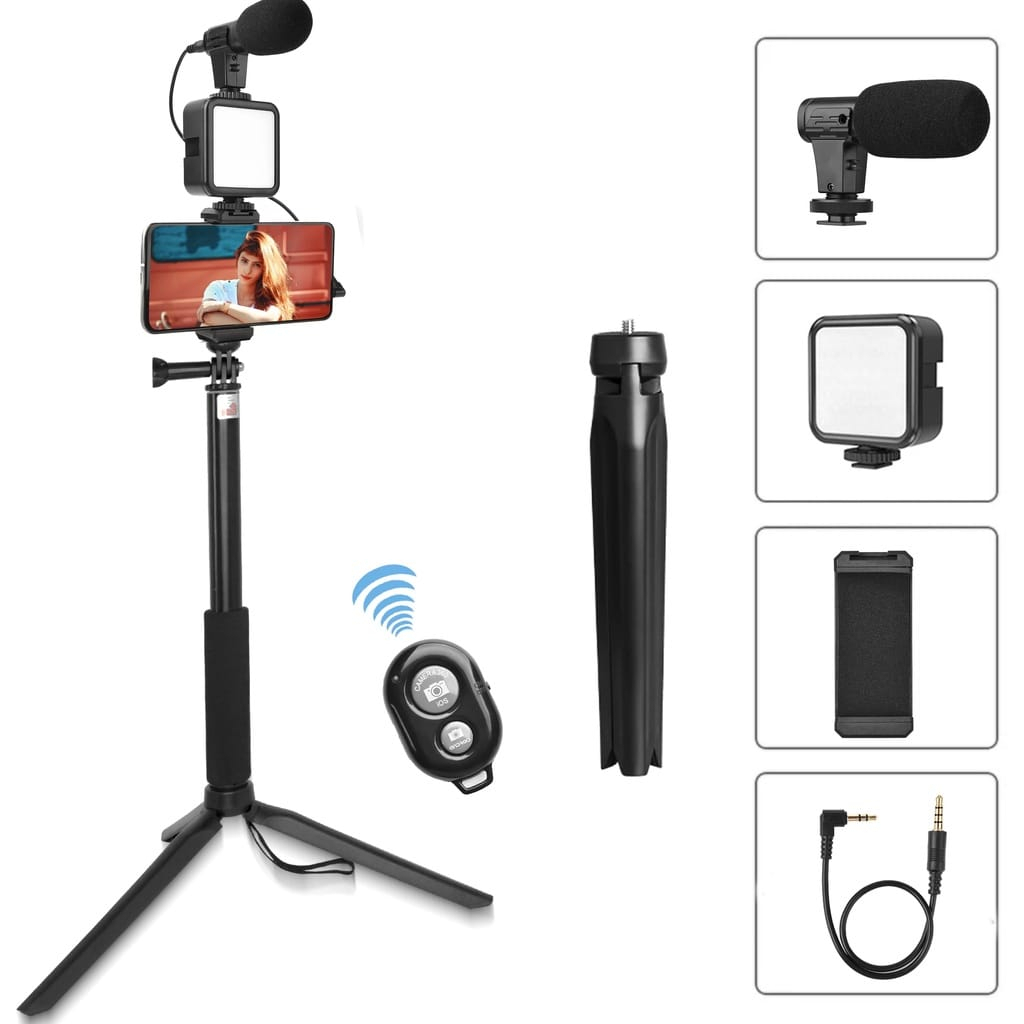 NEKTECK ORIGINAL PAKET VLOGGING GARANSI 1 TAHUN / TRIPOD 7 SET LIVE STREAMING