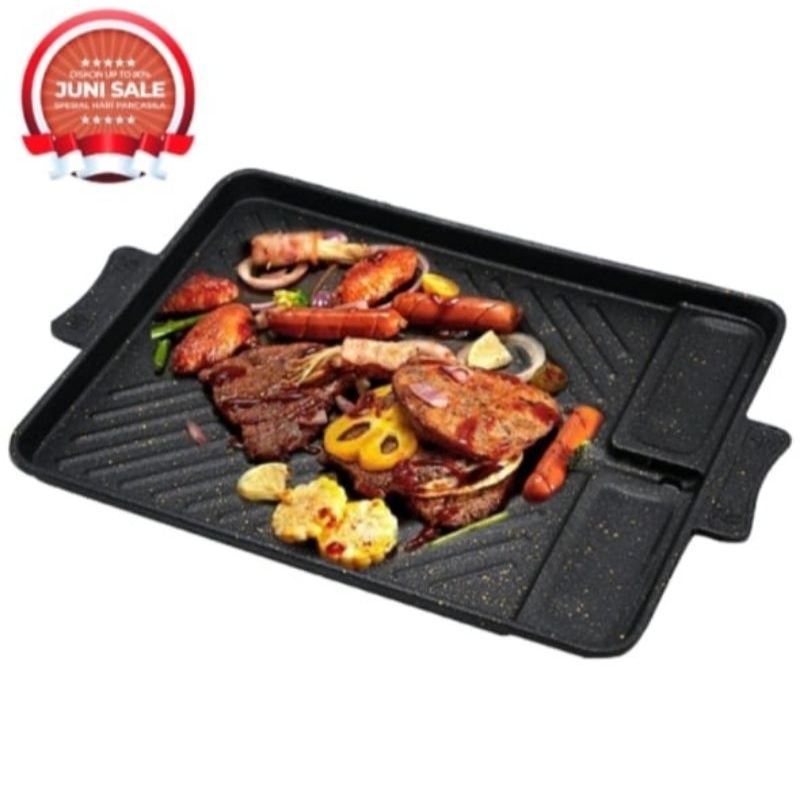 GRILL PAN SQUARE 20 CM/WAJAN PANGGANGAN TEFLON ANTI LENGKET/BBQ GRILL PAN TEFLON