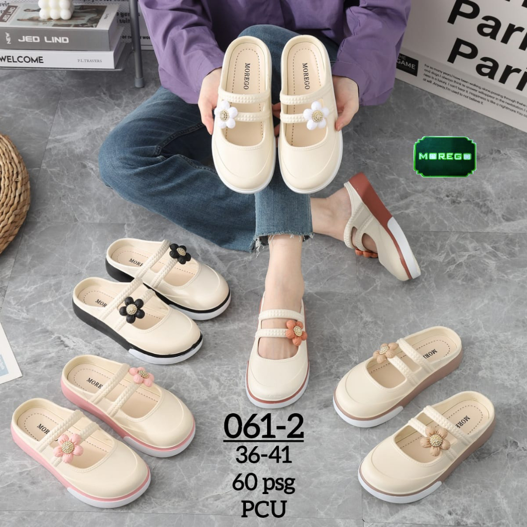 Sepatu Slop Jelly Couple Mommy &amp; Kids Motif Bunga Super Empuk Kekinian