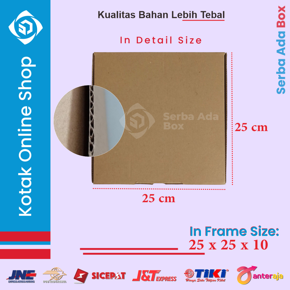 

KARDUS KARTON UK 25x25x10 CM / KOTAK KARTON / KOTAK / KOTAK KARDUS / BOX PACKING / KOTAK KEMASAN