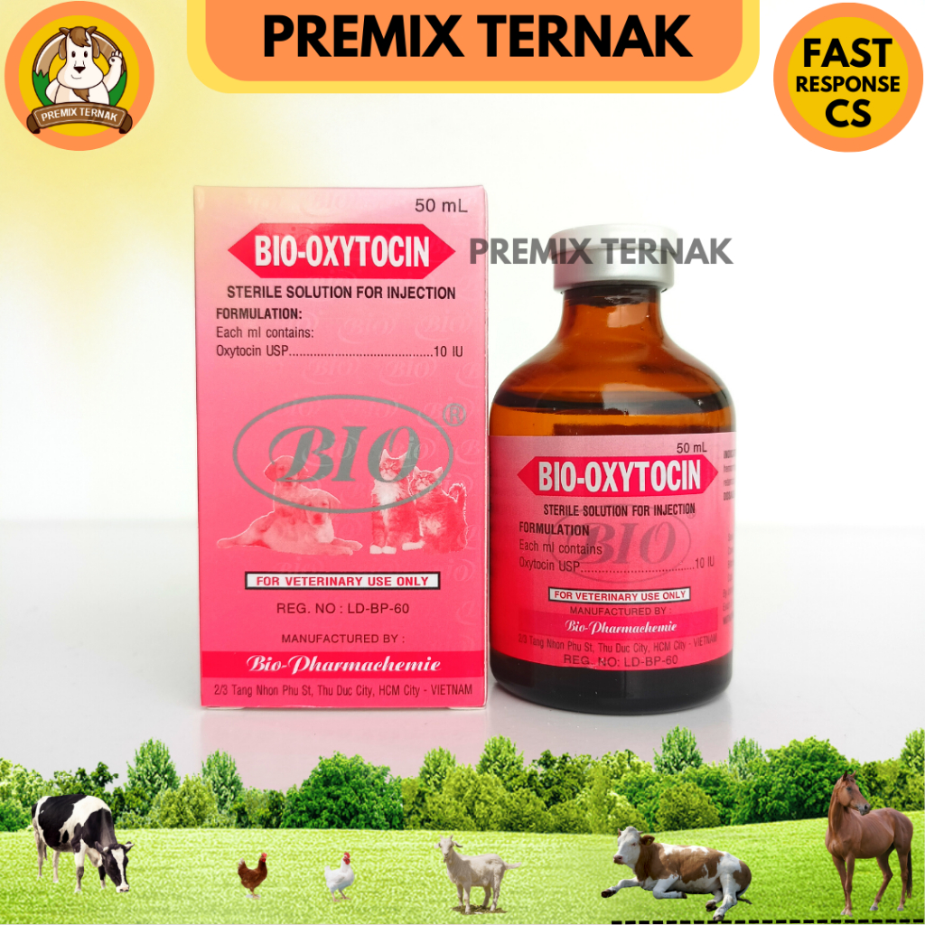 BIO OXY-TOCIN 50ml - Hormon perangsang kontraksi uterus dan kelenjar susu - Like Intracin