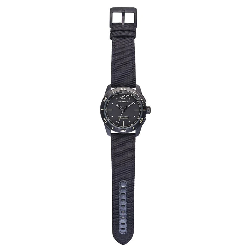 Alpinestars Tech Watch 3H Black Black Nylon Strap &amp; Extra Strap / Jam Tangan